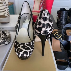 Leopard calf hair pump by Michael Kors